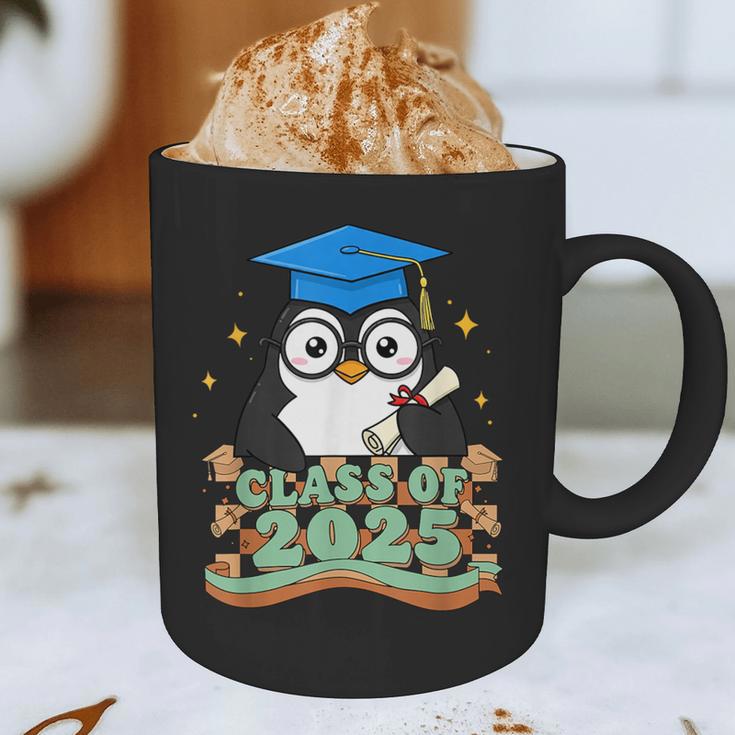 Graduate Penguin Class Of 2025 Kids Graduation Graphic Print Coffee Mug