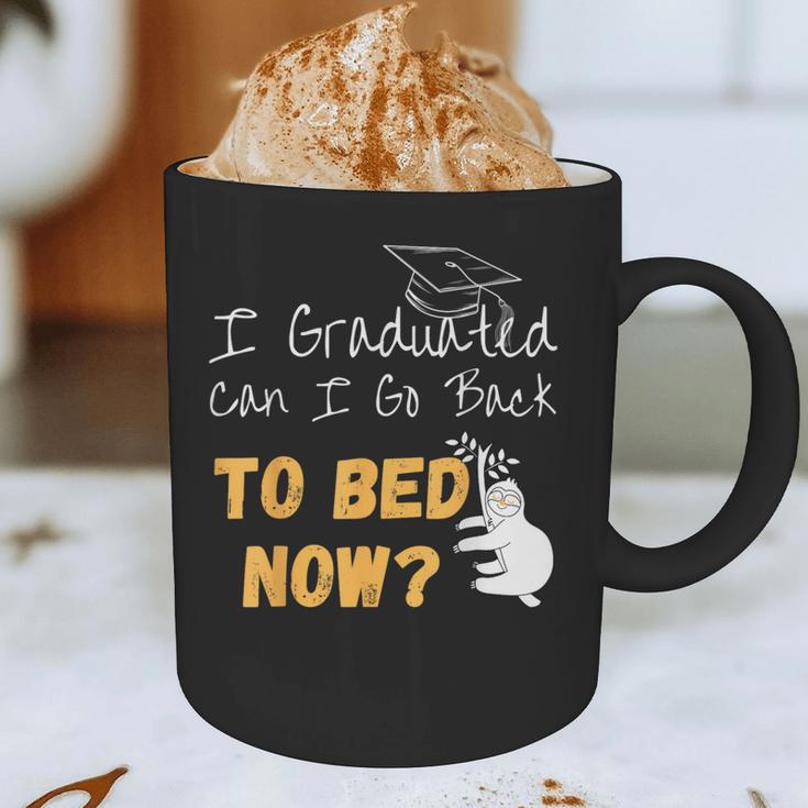 I Graduated Can I Go Back To Bed Now Graduation Sloth Graphic Print Coffee Mug