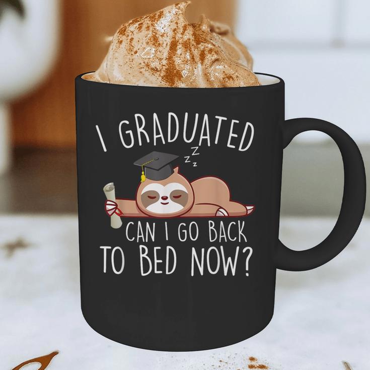 I Graduated Can I Go Back To Bed Now Shirts Graduation Graphic Print Coffee Mug