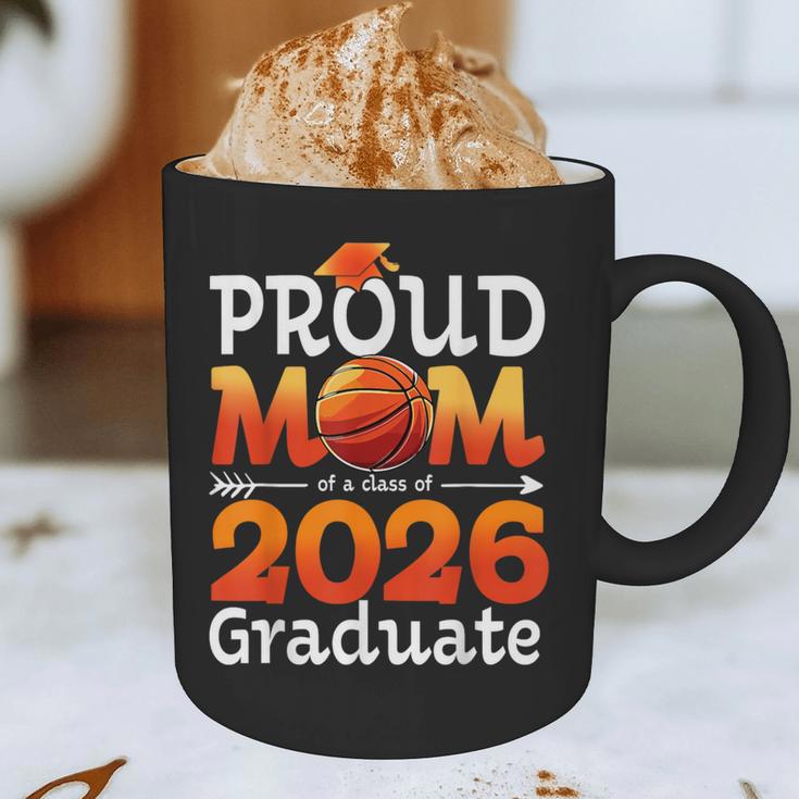 Graduation Basketball Retro Proud Mom Of A 2026 Graduate Graphic Print Coffee Mug