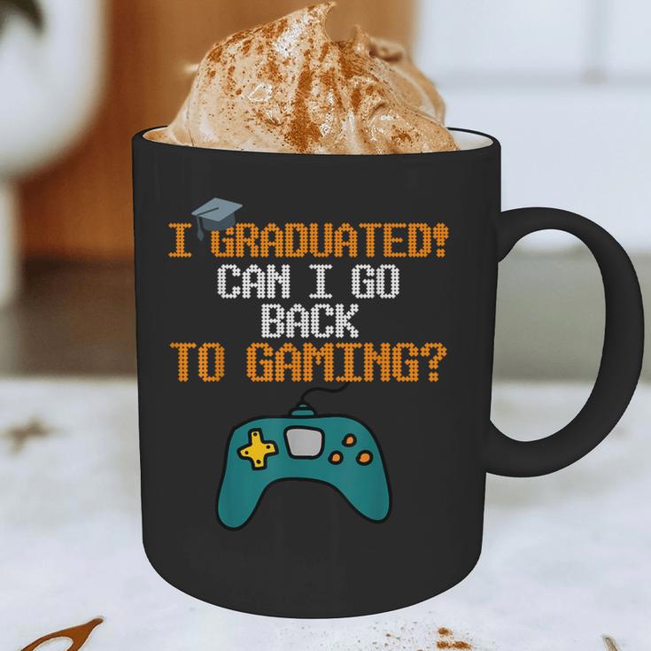 Graduation I Graduated Can I Go Back To Gaming Graphic Print Coffee Mug