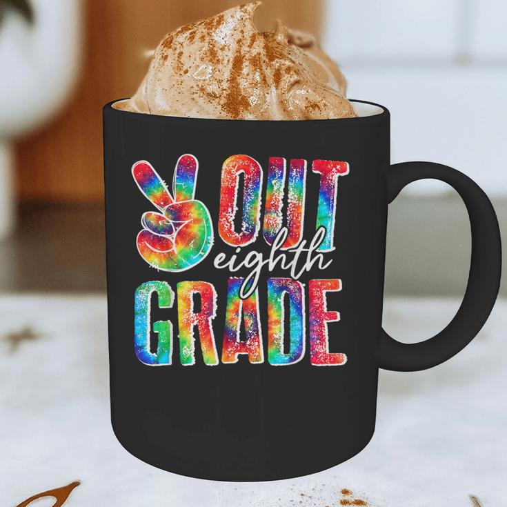 Graduation Peace Sign Out Eighth Grade Tie Dye Hippie Graphic Print Coffee Mug