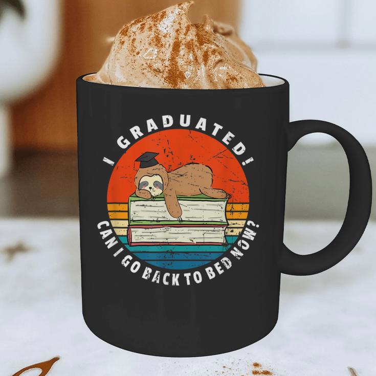 Graduation Sloth Can I Go Back To Bed Now Vintage Graphic Print Coffee Mug