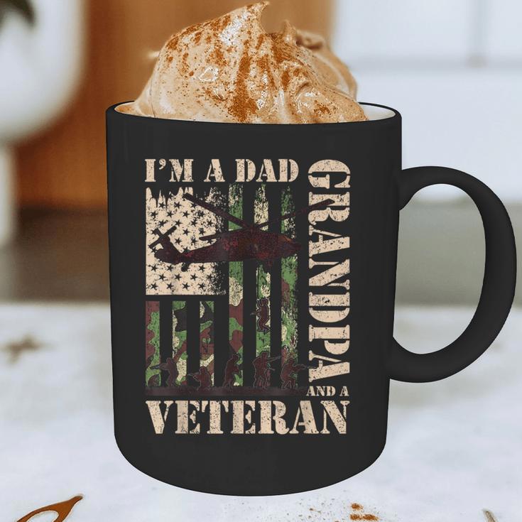 Grandpa Veteran Fathers Day Dad Veteran Camo American Flag Graphic Print Coffee Mug