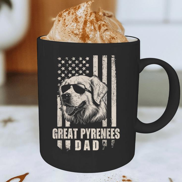 Great Pyrenees Dog Dad American Flag For Father Men Graphic Print Coffee Mug Great Pyrenees Dog Dad American Flag For Father Men Graphic Print Coffee Mug