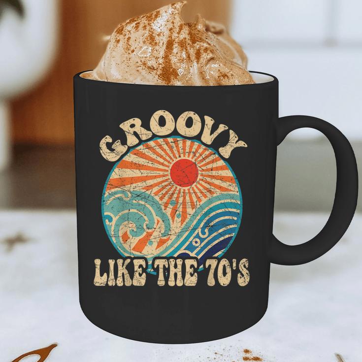 Groovy Like The 70s Aesthetic Nostalgia 1970's Retro Graphic Print Coffee Mug
