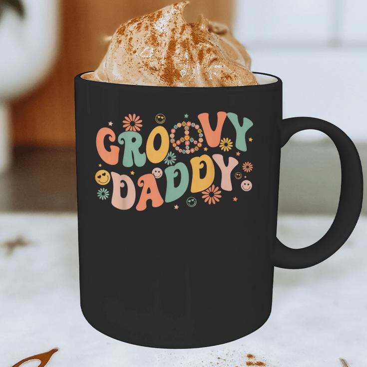 Groovy Daddy Birthday Party Peace Sign Dad 60s 70s Hippie Graphic Print Coffee Mug