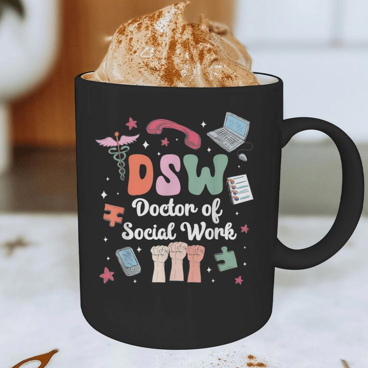 Groovy DSW Doctor Of Social Work Graduation DSW Graduate Graphic Print Coffee Mug
