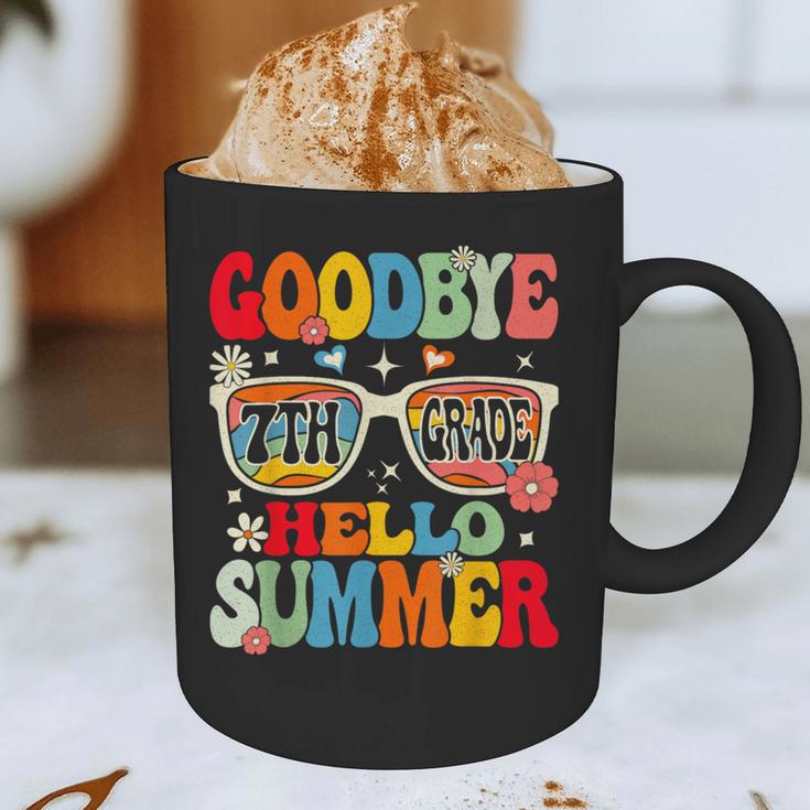 Groovy Goodbye 7th Grade Graduation Hello Summer Kids Graphic Print Coffee Mug