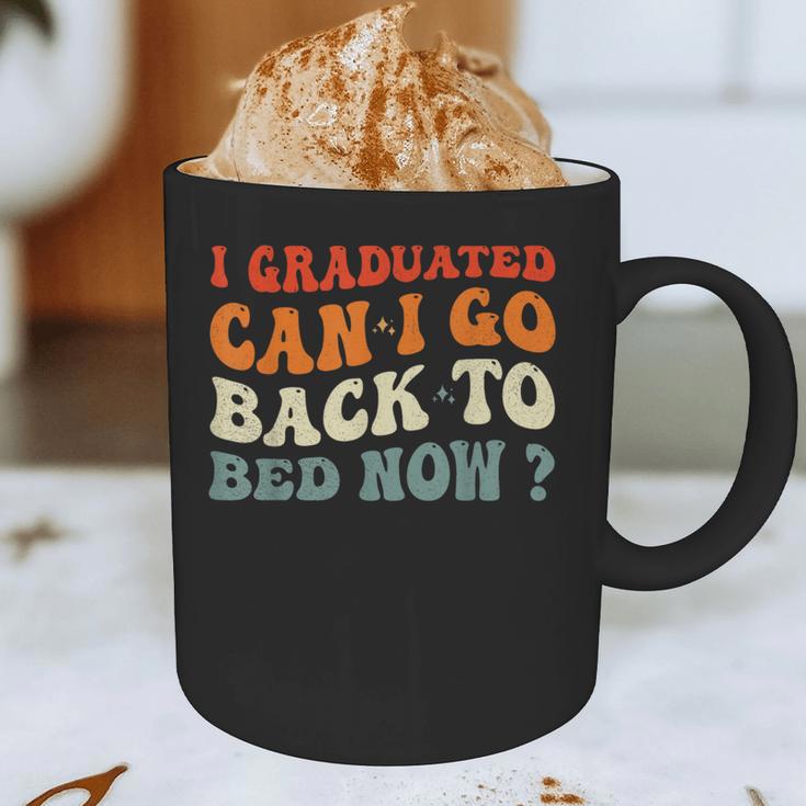 Groovy I Graduated Can I Go Back To Bed Now Graduation Graphic Print Coffee Mug