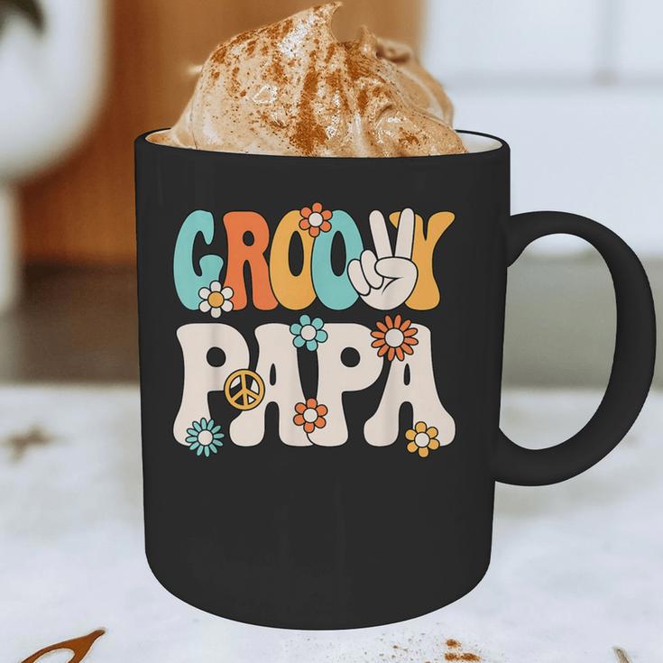 Groovy Papa Dad Retro Hippie 60s 70s Party Outfit Men Graphic Print Coffee Mug