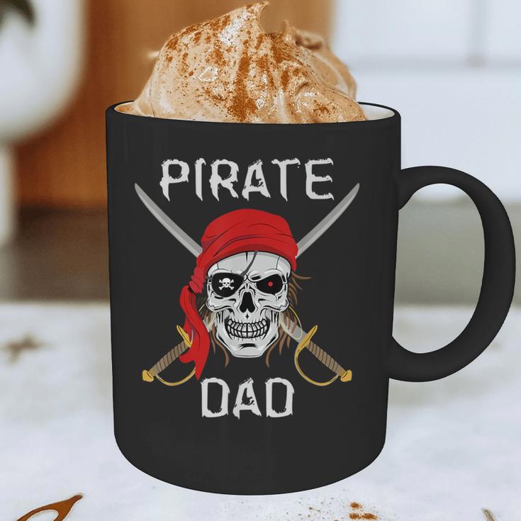 Halloween Pirate Skull Apparel Pirate Dad V-Neck Short Sleeve Cotton 100 T-Shirt Small Graphic Print Coffee Mug