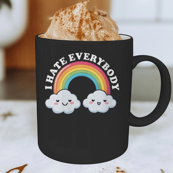 I Hate Everybody Rainbow Sarcastic Grumpy Introvert Graphic Print Coffee Mug I Hate Everybody Rainbow Sarcastic Grumpy Introvert Graphic Print Coffee Mug