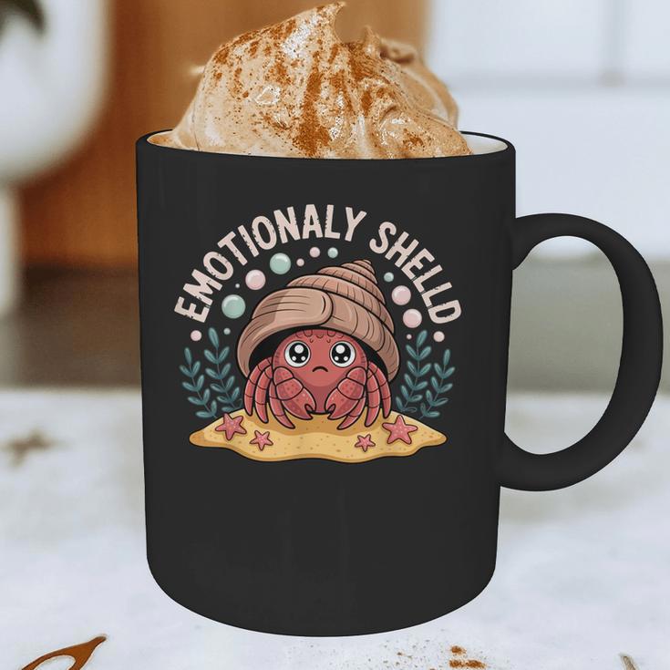 Hermit Crab Saying Emotionally Shelled Introvert Humor Graphic Print Coffee Mug
