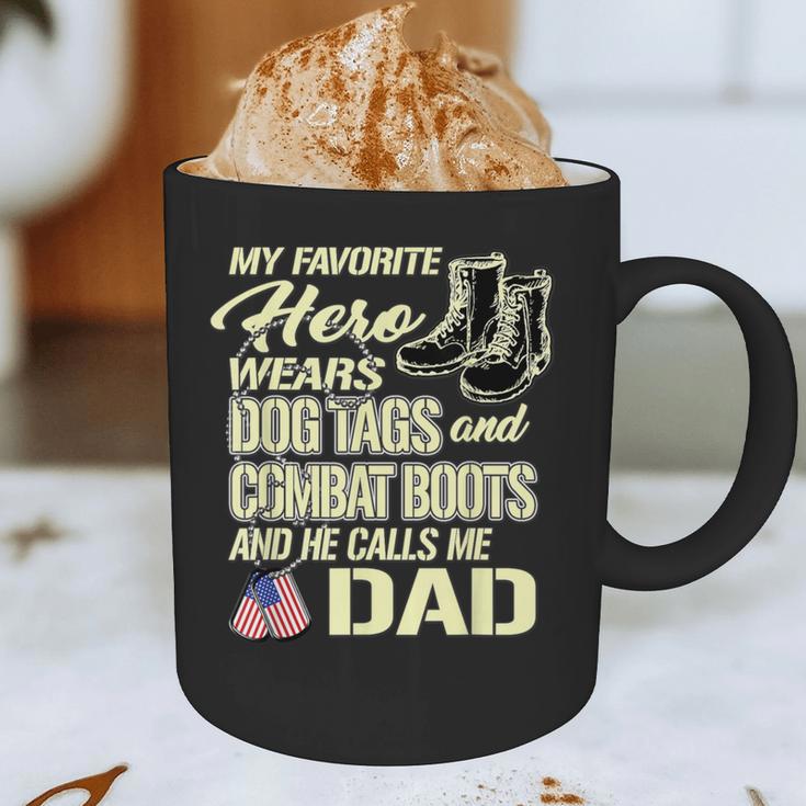 Hero Wears Dog Tags Combat Boots Proud Army Dad Father Graphic Print Coffee Mug Hero Wears Dog Tags Combat Boots Proud Army Dad Father Graphic Print Coffee Mug