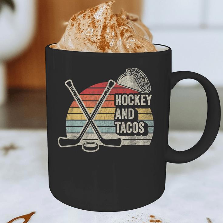 Hockey And Tacos Retro Nostalgia Lovers Graphic Print Coffee Mug Hockey And Tacos Retro Nostalgia Lovers Graphic Print Coffee Mug