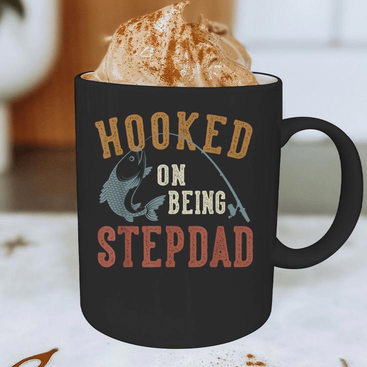Hooked On Being Stepdad Father's Day Fishing Stepdad Graphic Print Coffee Mug