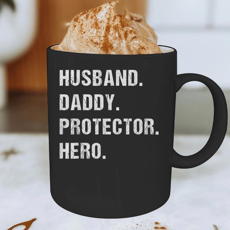 Husband Daddy Protector Hero For Dad Wife Small Graphic Print Coffee Mug