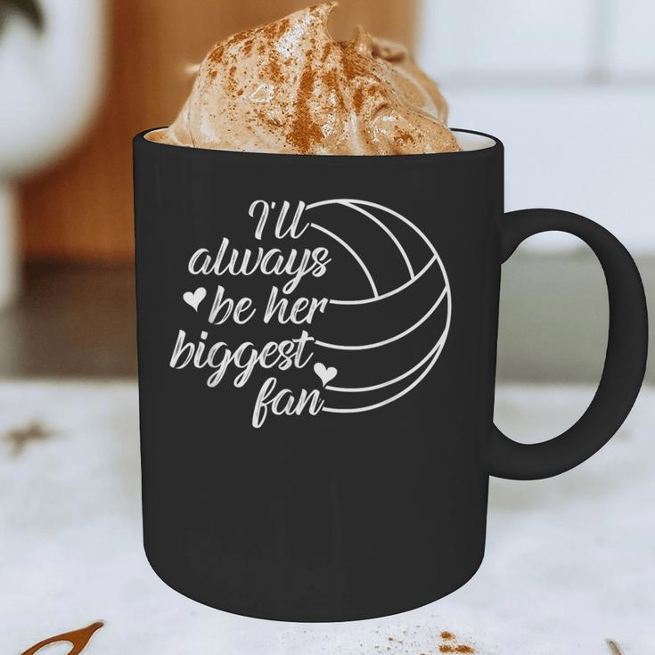 I'Ll Always Be Her Biggest Fan Cool Volleyball Mom Dad Coach Graphic Print Coffee Mug