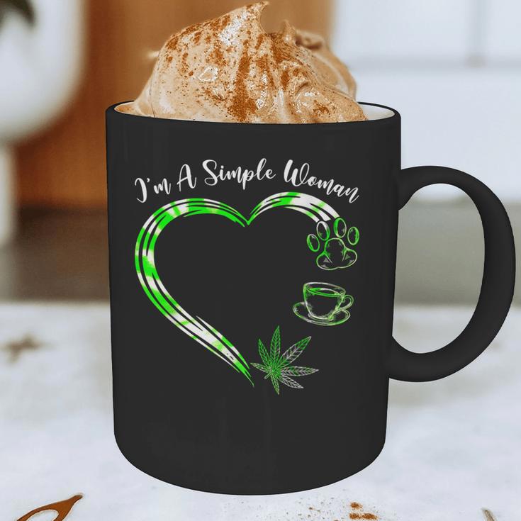 I'm A Simples Woman Loves Weed Coffee And Dog Dad Mom Graphic Print Coffee Mug