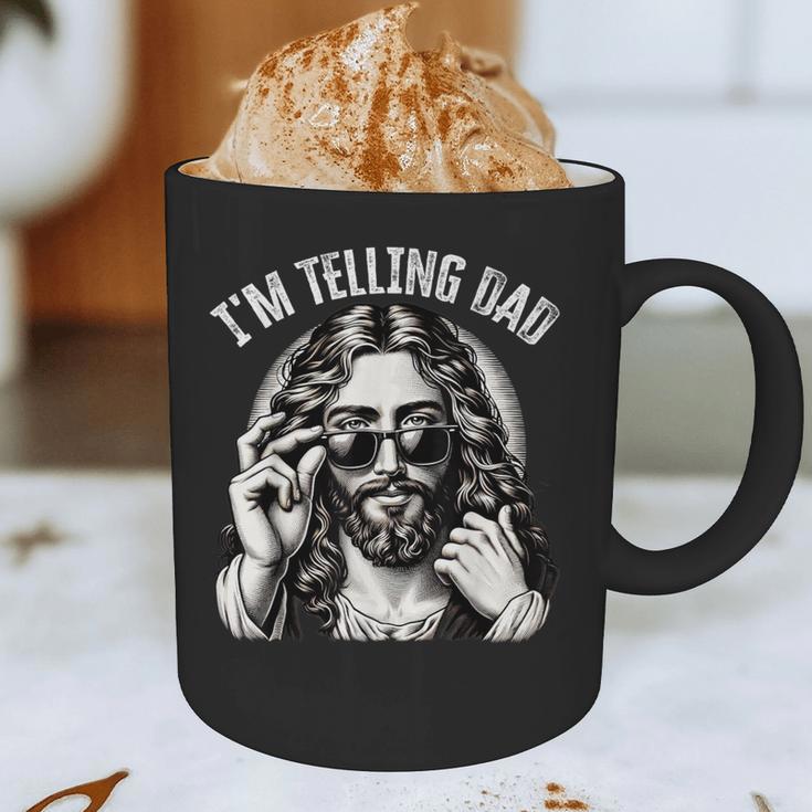 I'm Telling Dad Saying Religious Christian Jesus Meme Graphic Print Coffee Mug