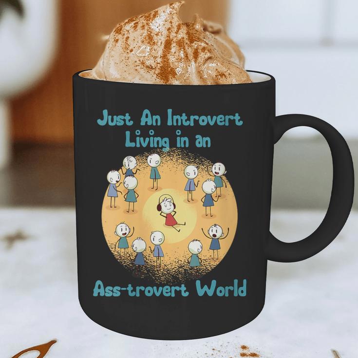 Introvert Extrovert Cartoon In Asstrovert World Graphic Print Coffee Mug Introvert Extrovert Cartoon In Asstrovert World Graphic Print Coffee Mug