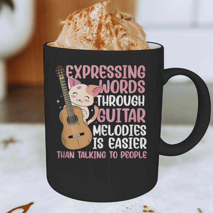 Introvert Guitarist Expressing Words Through Guitar Melody Graphic Print Coffee Mug Introvert Guitarist Expressing Words Through Guitar Melody Graphic Print Coffee Mug