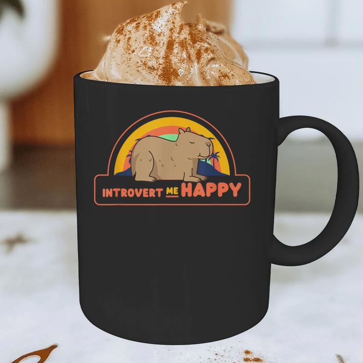 Introvert Me Happy Retro Sunset Capybara Tee Graphic Print Coffee Mug Introvert Me Happy Retro Sunset Capybara Tee Graphic Print Coffee Mug
