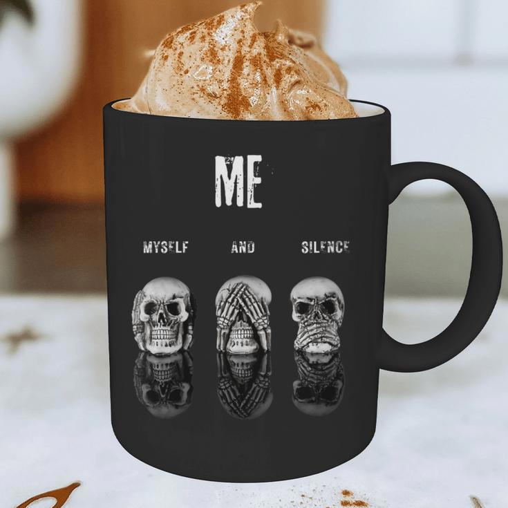 Introvert Relaxation Me Myself And Silence Skulls Graphic Print Coffee Mug Introvert Relaxation Me Myself And Silence Skulls Graphic Print Coffee Mug