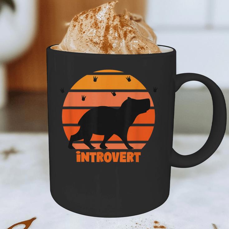 Introvert Retro Sunset Capybara Tee Graphic Print Coffee Mug