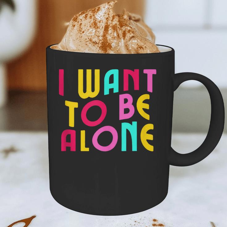 Introvert I Want To Be Alone Retro Wavy Graphic Print Coffee Mug Introvert I Want To Be Alone Retro Wavy Graphic Print Coffee Mug