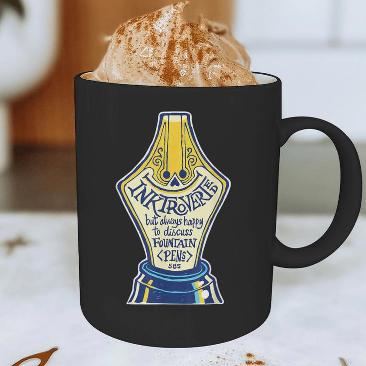 Introverted Fountain Pen Enthusiast Smiling Face Graphic Print Coffee Mug Introverted Fountain Pen Enthusiast Smiling Face Graphic Print Coffee Mug