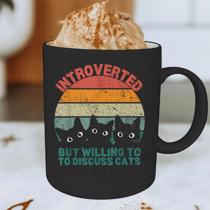 Introverted But Willing To Discuss Cats Graphic Print Coffee Mug Introverted But Willing To Discuss Cats Graphic Print Coffee Mug