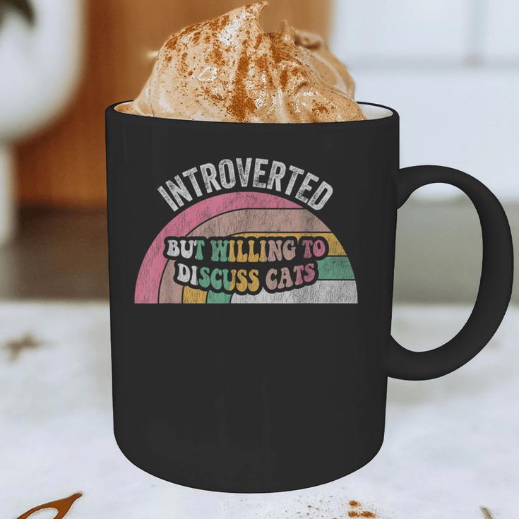 Introverted But Willing To Discuss Cats Rainbow Graphic Print Coffee Mug Introverted But Willing To Discuss Cats Rainbow Graphic Print Coffee Mug