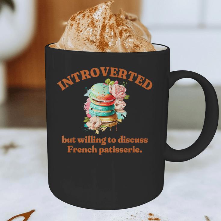 Introvert's Passion For French Patisserie Macarons Graphic Print Coffee Mug