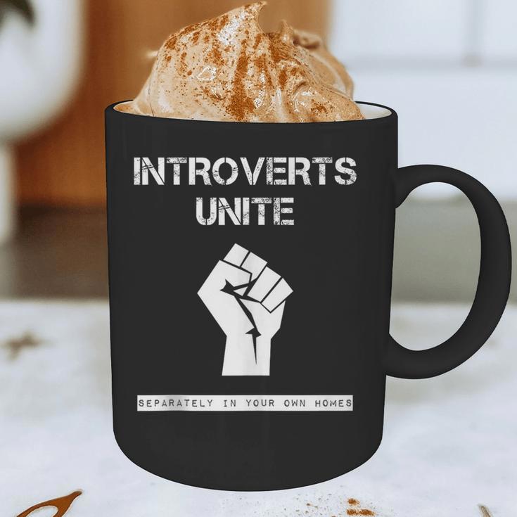 Introverts Unite Separately In Your Own Homes Sarcasm Graphic Print Coffee Mug