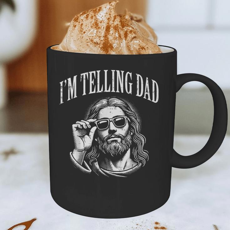 Jesus Im Telling Dad Christian Humor Men Women Kids Graphic Print Coffee Mug