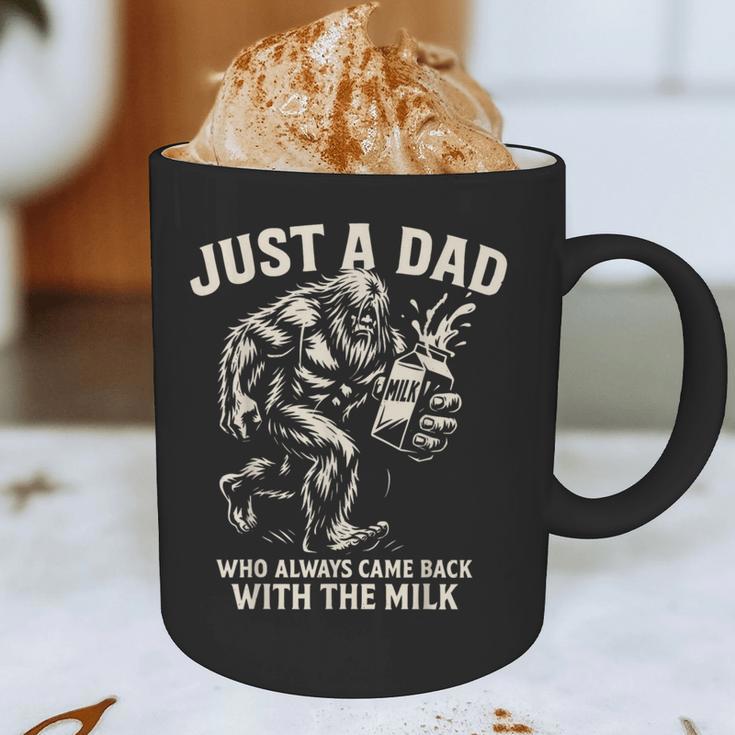 Just a Dad Who Always Came Back With The Milk Shirt Bigfoot Graphic Print Coffee Mug