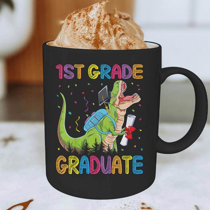Kids 1st Grade Graduate Dinosaur Trex 1st Grade Graduation Graphic Print Coffee Mug