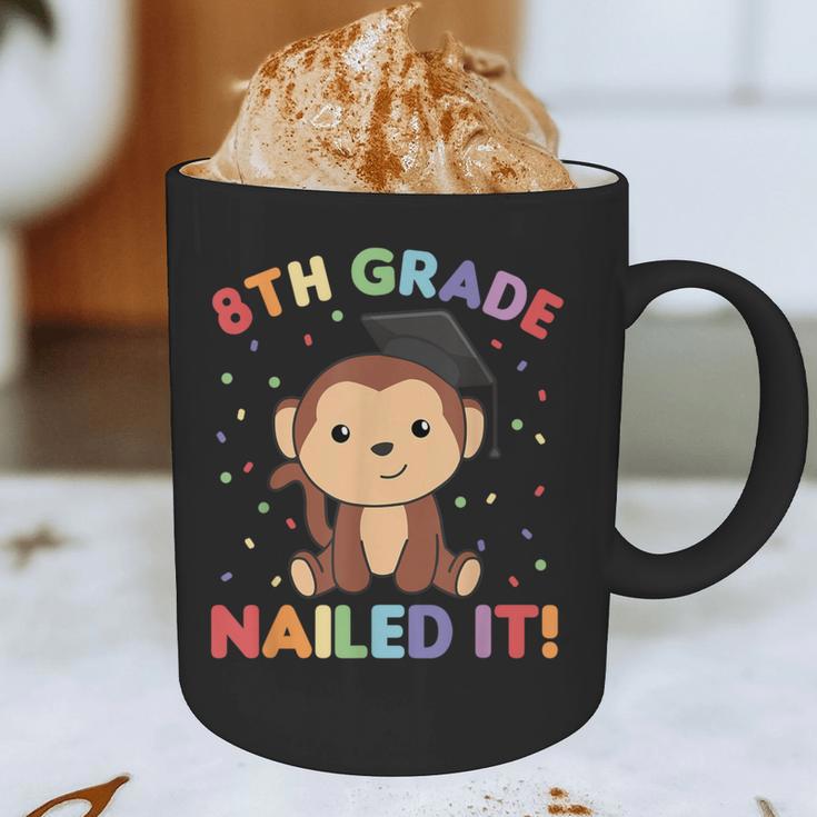 Kids 8th Grade Nailed It Monkey Graduation Graphic Print Coffee Mug