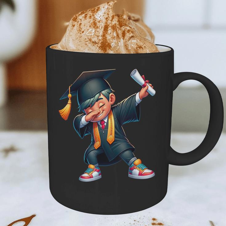 Kids Boys Grad Dabbing Graduation Class Of 2025 Graphic Print Coffee Mug