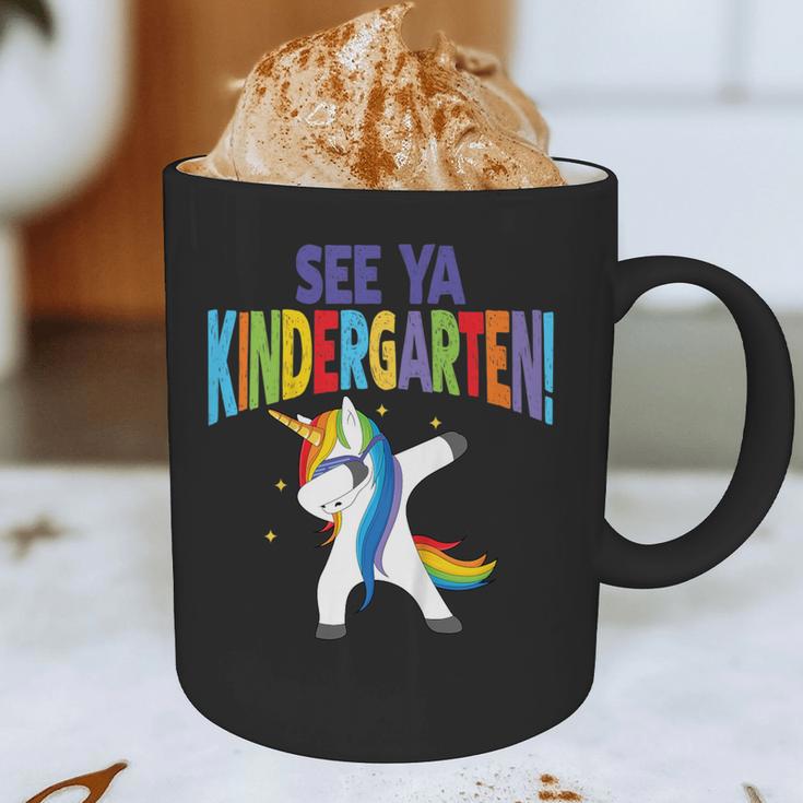 Kids Dabbing Unicorn Kindergarten Graduation See Ya Graphic Print Coffee Mug