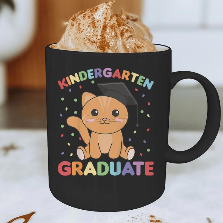 Kids Kindergarten Graduate Cat Graduation Graphic Print Coffee Mug