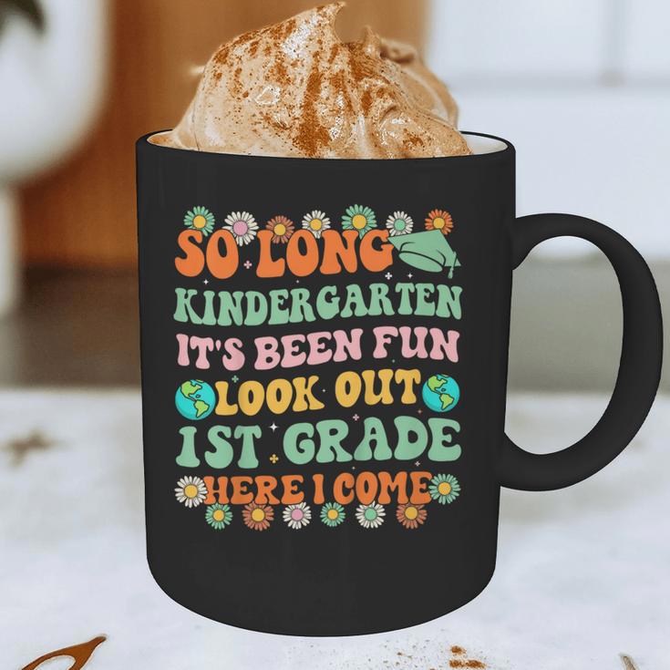 Kids So Long Kindergarten 1st Grade Here I Come Graduation Groovy Graphic Print Coffee Mug