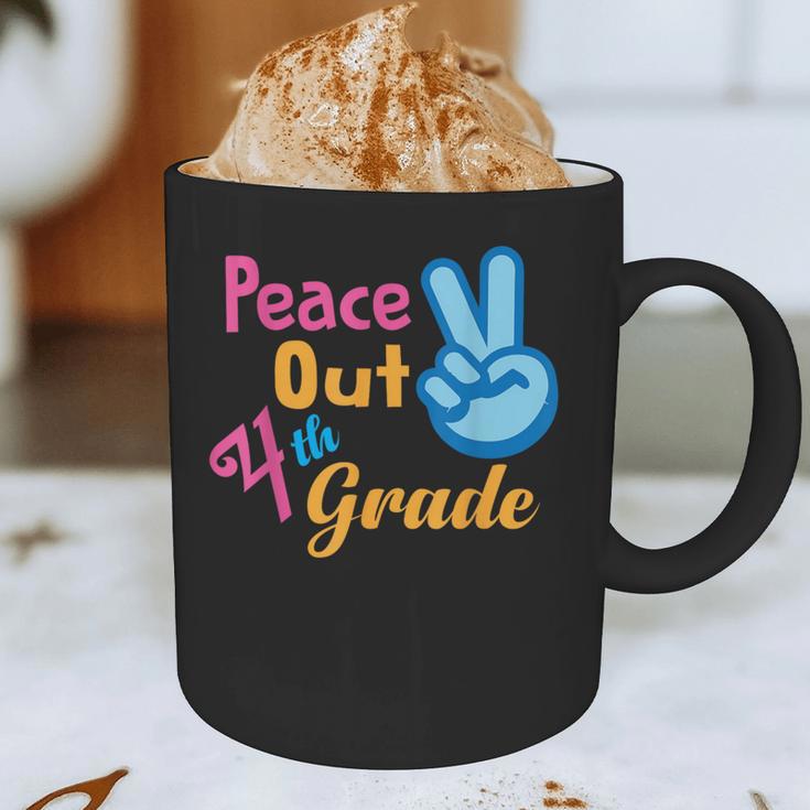 Last Day Of School Peace Out Grade 4 Graduation Kids Graphic Print Coffee Mug
