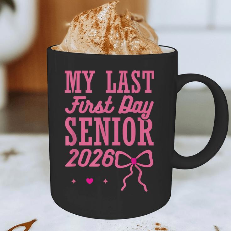My Last First Day Senior 2026 Coquette Pink Bow Graduation Graphic Print Coffee Mug