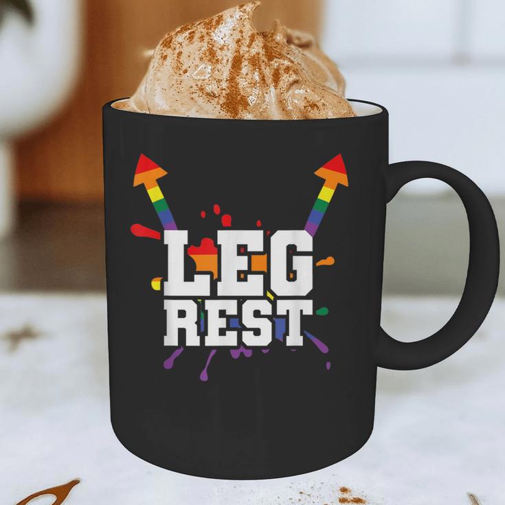 Leg Rest Naughty Dad Joke Vagitarian Lesbian Graphic Print Coffee Mug