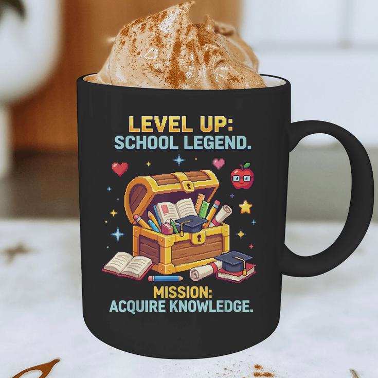 Level Up School Legend Video Game Pixel Art Graduation Graphic Print Coffee Mug