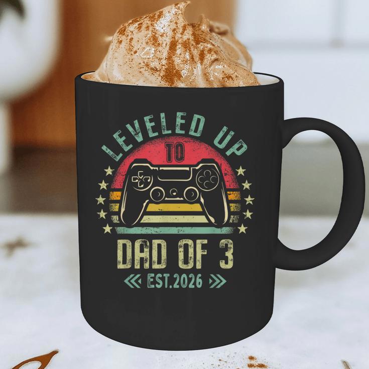 I Leveled Up To Dad Of 3 2026 Promoted To Dad Of Three Kids Graphic Print Coffee Mug