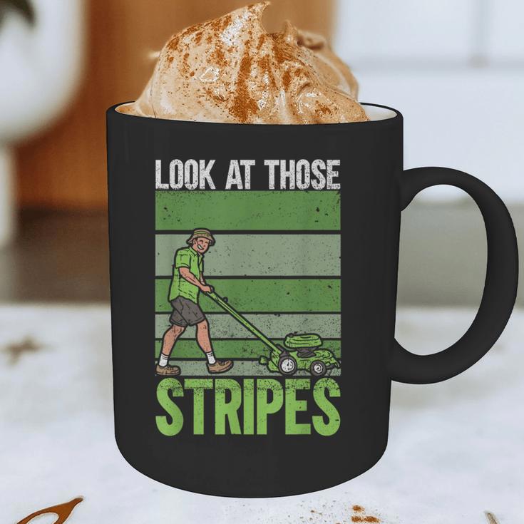 Look At Those Stripes Lawn Mowing Dad Lawn Mower Small Graphic Print Coffee Mug